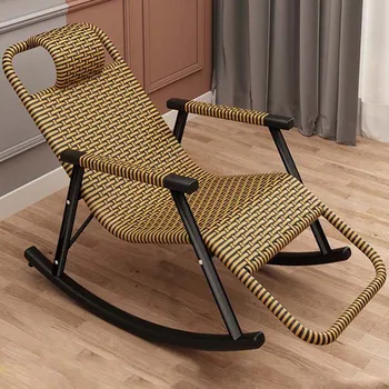 Bambu Sırt Desteği Sandalye Ergonomik Açık Uzanmış Dokuma Hasır Zemin Sandalye Yatak Odası Silla Ratan O Mimbre Odası Dekor Tek