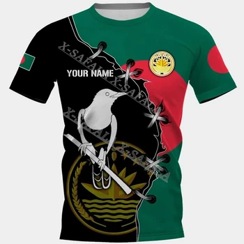 BANGLADEŞ Ülke Ulusal Bayrak Amblemi 3D Baskı Örgü Elyaf T-Shirt Üst Yaz Tee Erkek Şort Kollu spor rahat giyim