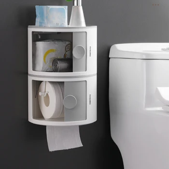Banyo Su Geçirmez Duvara Monte rulo kağıt havlu tutucu Raf tuvalet kağıdı Tepsisi Rulo Kağıt Tüp Depolama Yaratıcı Tepsi Doku Kutusu