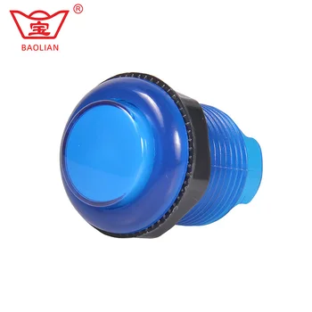 Baolian Acrade Video Oyun Oyuncu Anahtarı 28mm Yuvarlak Işıklı Push Button (5 V/12 V) İç W/ LED Lamba