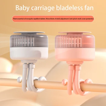 Bebek Arabası Fan 2000mAh USB Şarj Edilebilir Taşınabilir Fan 3 Hız Dilsiz Mini Masaüstü Sevimli Ahtapot Şekli Elektrikli Fanlar Açık