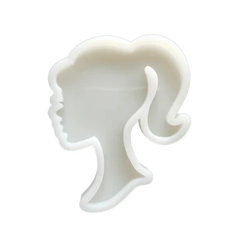 Bebek Kafası silikon kalıp Çikolata Şeker Pasta Aracı El Yapımı Sabun Polimer Kil Kalıp Silikon Modülü Gri-Beyaz