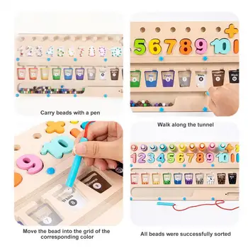 Bebekler için ahşap Oyuncaklar çocuk Ahşap sayı bulmaca Seti Güvenli tutması kolay Manyetik Bloklar Erken Zeka Çocuklar için