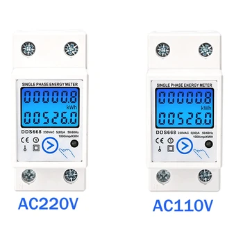 Beyaz Enerji Ölçer ABS Enerji Ölçer Kwh AC220V elektrik sayacı LCD Dijital Enerji elektrik sayacı