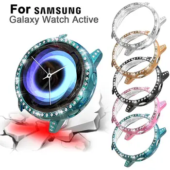 Bling İzle Koruyucu Kılıf Tampon Kabuk Kristal Elmas çerçeve Kapsama Samsung Galaxy saat aktif SM-R500
