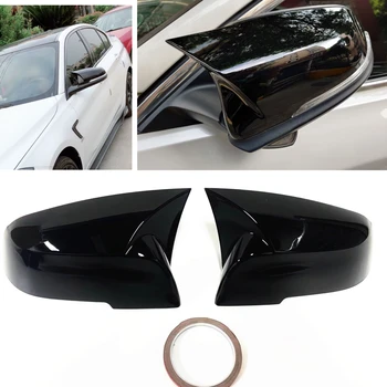 BMW için F30 2013-2019 Ayna kapağı Parlak Siyah / ABS Karbon Fiber Görünüm Araba Dış Dikiz Kapağı Dikiz Kabuk Konut Eklemek