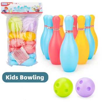 Bowling Seti Çocuklar Yetişkinler İçin Açık spor oyuncakları Aile Çim Yard Oyunları Ebeveyn Çocuk İnteraktif Oyun