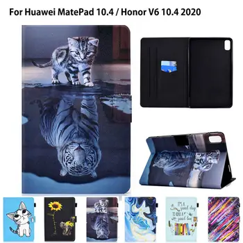 Boyalı Funda Huawei MatePad 10.4 2022 2020 Kılıf Akıllı Uyandırma / Uyku Kapak Onur V6 10.4 Kılıf Yumuşak TPU İç Kabuk Coque