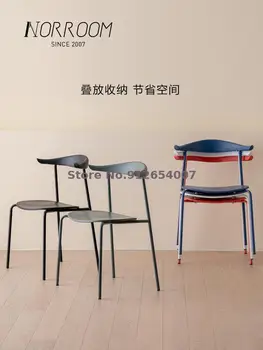 Boynuz Yemek Sandalyesi Ev Basit Plastik Makyaj koltuğu Süt Çay Dükkanı Demir Eğlence Arkalığı yemek masası Sandalye