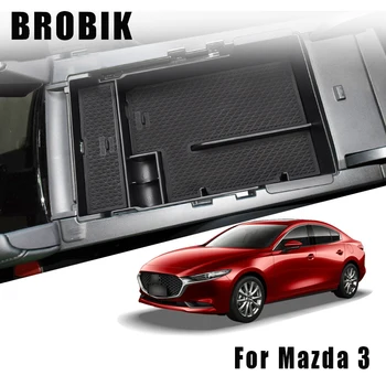 BROBİK Mazda 3 2019 2020 2021 İçin Merkezi Kontrol saklama kutusu Kol Dayama Kutusu saklama kutusu Araba Aksesuarları