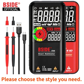 BSIDE Dijital Multimetre Akıllı Elektrikçi Test Cihazı USB Şarj T-RMS DC AC Gerilim Kapasite Ohm Hz NCV Profesyonel Multimetre
