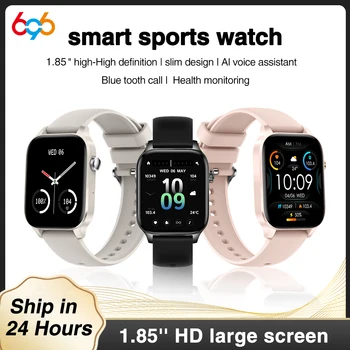 BT Çağrı Smartwatch 1.85 İnç 240*286 HD Kare Ekran 250mAh Pil akıllı saatler Spor Uyku Kalp Hızı Monitörü Uzaktan Kumanda