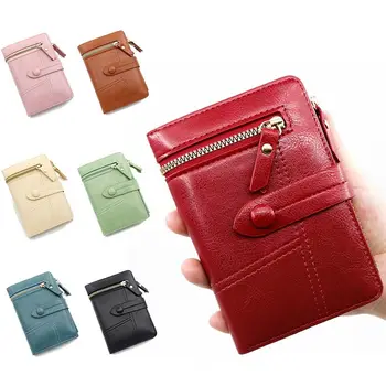 Büyük Kapasiteli küçük cüzdan Taşınabilir Yumuşak PU deri kartlık Para Depolama Rahat bozuk para cüzdanı Kadınlar Bayanlar