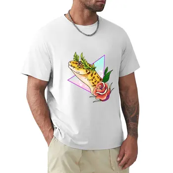 Büyülü Leopar Gecko T-Shirt eşofman T-shirt bir çocuk için hayvan baskı erkek çocuklar için gömlek artı boyutu üstleri erkek pamuklu tişört