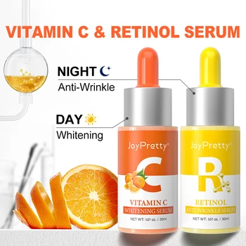 C Vitamini Serum Yüz beyazlatıcı Yüz Serumu Retinol Kırışıklık Karşıtı Hyaluronik Asit Karanlık Nokta Glow Cilt Bakım Ürünleri Cilt Bakımı