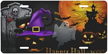 Cadılar bayramı Kabak Cadılar Plaka Plaka Alüminyum Yenilik Plaka ABD Erkekler Kadınlar için Araçlar 6×12 İnç