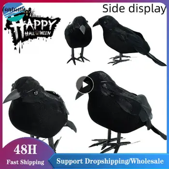 Cadılar bayramı Siyah Karga Süs Simülasyon Karga Hayvan Modeli Kuş Korkunç Oyuncaklar Korku Sahne Cadılar Bayramı Partisi Ev Dekorasyon