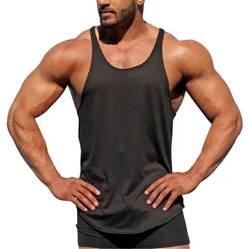Casual Erkek Kas Kolsuz Tankı Üstleri erkek spor atleti Spor Fitness Egzersiz Yelek Tees Tops erkek Giyim