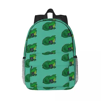 D20 Yeşil Ejderha Sırt Çantaları Erkek Kız Bookbag Karikatür Öğrencileri Okul Çantaları Seyahat Sırt Çantası omuzdan askili çanta Büyük Kapasiteli