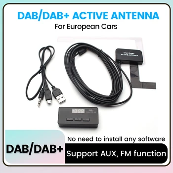 DAB + Aktif Anten Avrupa otomobiller İçin DAB Araba Dijital Radyo Yayın Sinyal Alıcısı Alıcısı DAB USB adaptör desteği AUX FM