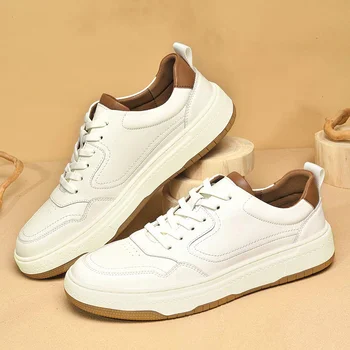Dantel-Up Hakiki Deri rahat ayakkabılar Erkekler erkek Düz Tasarımcı Sneakers Ayakkabı 2023 Yeni Varış Şık Rahat Paten Ayakkabı