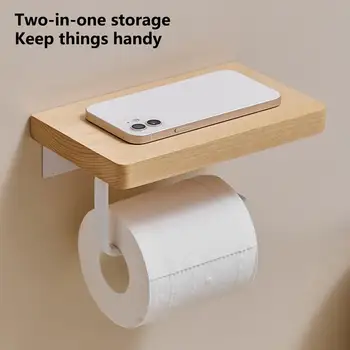 Dayanıklı Depolama Rafı Anti-pas Çift Doku Standı Ev Tuvalet Handphone Raf Rulo Kağıt Standı