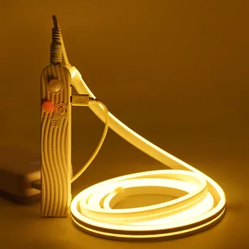 DC5V Neon Led şerit hareket sensörü ile mutfak kabin lambası bant Led ışıkları su geçirmez pil konektörü Treppen Bett seite ışık