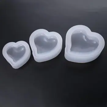 DIY Kristal Epoksi Tutkal Kalıp Kalp Şekli silikon kalıp Kek Dekoratif Kalıp DIY Pişirme Aracı Fondan Bisküvi Kalıp Çikolata Sabun