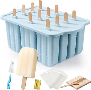 DIY Popsicle Kalıp 12 Adet Dondurma silikon kalıp Kolay Bırakma BPA içermeyen buzlu şeker Makinesi Ev Yapımı Silikon Buzlu Şeker Kalıp