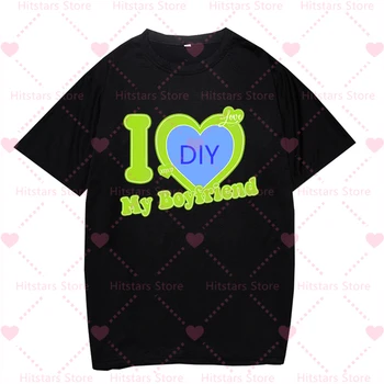 DIY ÖZELLEŞTİRMEK Baskılı Çift T - shirt Erkek Arkadaşımı Seviyorum Kız Arkadaşı Özelleştirmek Resim Tshirt Özel Grafik Kadın Erkek Hediye Tees