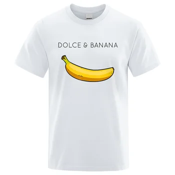 Dolce & Muz Baskı Desen Erkek T-shirt Crewneck BreathablePurecolor Üstleri Saf Pamuk Tişört erkek Kısa Kollu Tees Gömlek