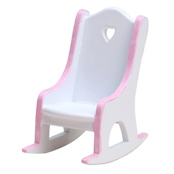 Dollhouse sallanan sandalye Noel Modeli Sandalye 1 12 Ölçekli Dollhouse Dekor için E65D