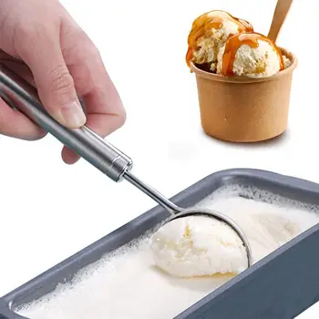 Dondurma Topu Kepçe yapışmaz Dondurma Kepçe Paslanmaz Çelik Ağır Dondurma Kepçe yapışmaz Anti-freeze kaymaz Kaşık