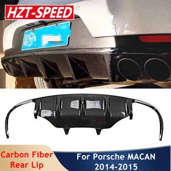 Dört Egzoz Borusu Karbon Fiber Arka Tampon Difüzör Dudak Spoiler Araba Vücut Modifikasyonu Porsche MACAN 2014 için 2015