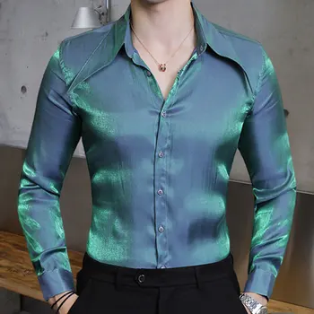 Düz Renk Erkekler Camisa Hombre Gömlek Uzun Kollu Moda İş Resmi Elbise Gömlek Düz Renk Basit Gömlek Camisas Para Hombre