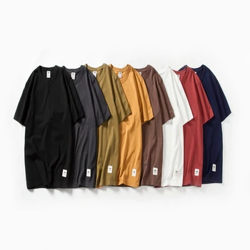 Düz Renk yazlık t-shirt erkek Kısa Kollu T Gömlek Harajuku Casual Tops Pamuk Tee İnce Temel T-shirt Moda T Shirt erkekler için