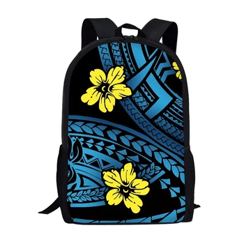 Ebegümeci Polinezya Desen okul sırt çantası Kızlar için Öğrenci Sırt Çantası Seyahat Dizüstü Sırt Çantası Genç Okul Çantaları 16in Sırt Çantası