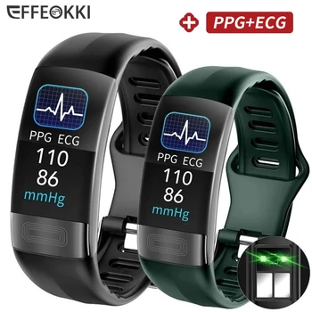 EKG + PPG Spor İzci Akıllı Bileklik Kadın Erkek Kalori Kan Basıncı Su Geçirmez Spor Smartband Sağlık Smartwatch