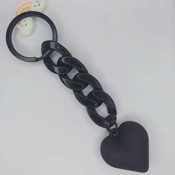 El yapımı Kalp Anahtarlık Akrilik Plastik Link Zinciri Anahtarlık Kadınlar Kızlar İçin Çanta Kolye Aksesuar Araba Anahtarları Takı Hediyeler