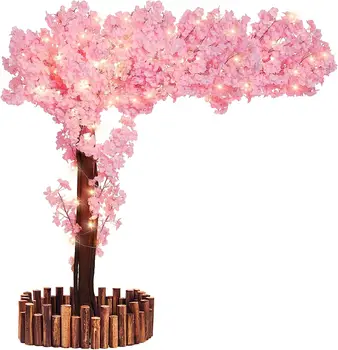 El yapımı Kiraz Çiçeği Ağaçları Açık Pembe Yapay Sakura Çiçek Ağaçları Kapalı Açık Ev Ofis Veya Parti Düğün