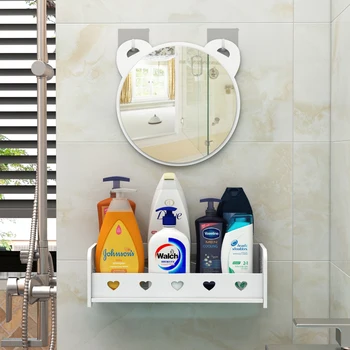 El Yıkama banyo aynası Masa Tuvalet Duvar Asılı Küçük Kozmetik Ayna Ücretsiz Delme Espejo Pared banyo aynası EB5BM
