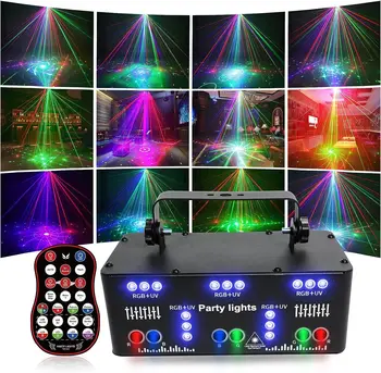 Eloovve Son 2023 Disko parti ışığı, 21 Lens LED Müzik Projektör lazer lamba Ses Aktif DMX512 Kontrol Kulübü Bar için