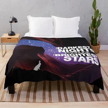 En Karanlık Geceler En Parlak Yıldızları Üretir-İlham Verici Alıntı T-shirt Atmak Battaniye Tek Battaniye İnce Battaniye