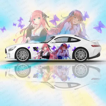 En Özlü Quintuplets anime Araba çıkartmaları ıta araba tuning yarış vinil şal yan grafik araba kapı yan çıkartma