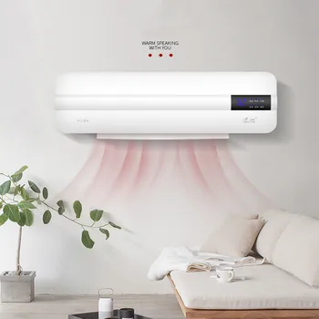 Enerji tasarrufu duvara monte taşınabilir klima ısıtma fanı ev yurdu zamanlama ücretsiz kurulum uzaktan kumanda AC