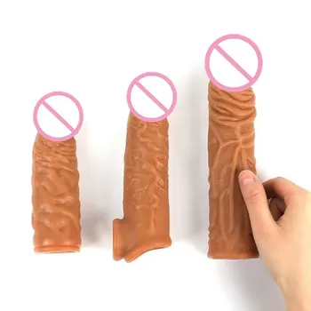 Erkek Horoz Halka Seks çiftler için oyuncaklar Anal Seks Erkek Organı Yetişkin Kullanımlık Penis Kollu Büyütme Silikon Prezervatif Penis Uzatma