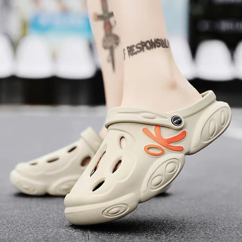Erkek Kapalı Ayak Terlik 2023 Yaz Yeni Takunya Ayakkabı Moda Açık plaj ayakkabısı Hafif Platform EVA erkek Sandalet Flip Flop