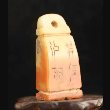 Eski Çin Doğal hetian Yeşim El Oyma mühür kolye y