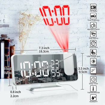 FM Radyo LED Dijital Akıllı çalar saat İzle USB Uyandırma Saatler Projeksiyon ve Zaman Erteleme Elektronik Masa Saati