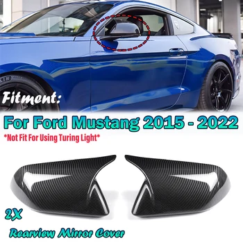 Ford Mustang için 2015 2016 2017 2018 2019 - 2022 2x dikiz aynası Kapağı Konut Kapı Yan Kanat Ayna Kapağı Araba Aksesuarları
